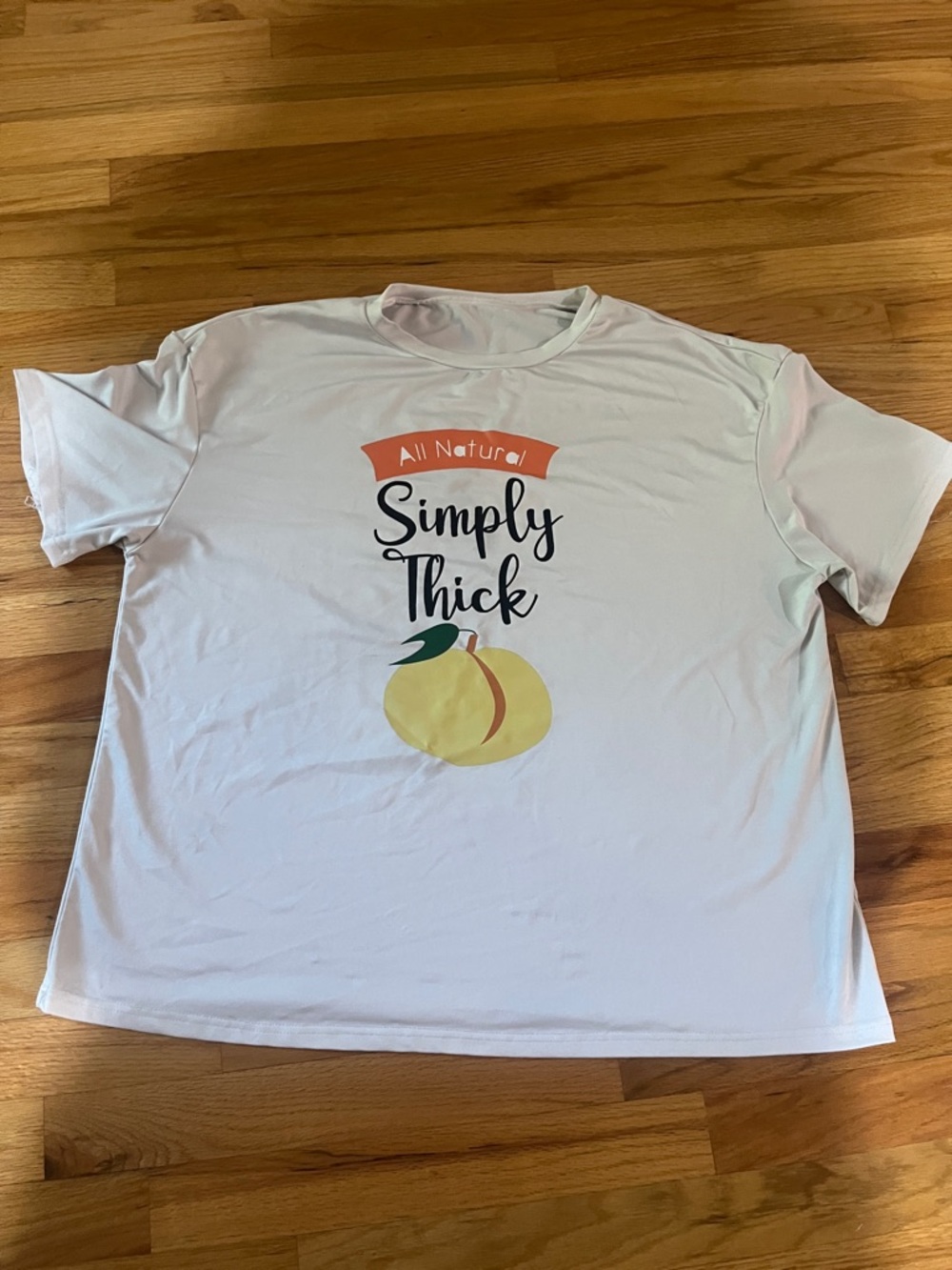 SHEIN White Short Sleeve Tee with Peach Graphic